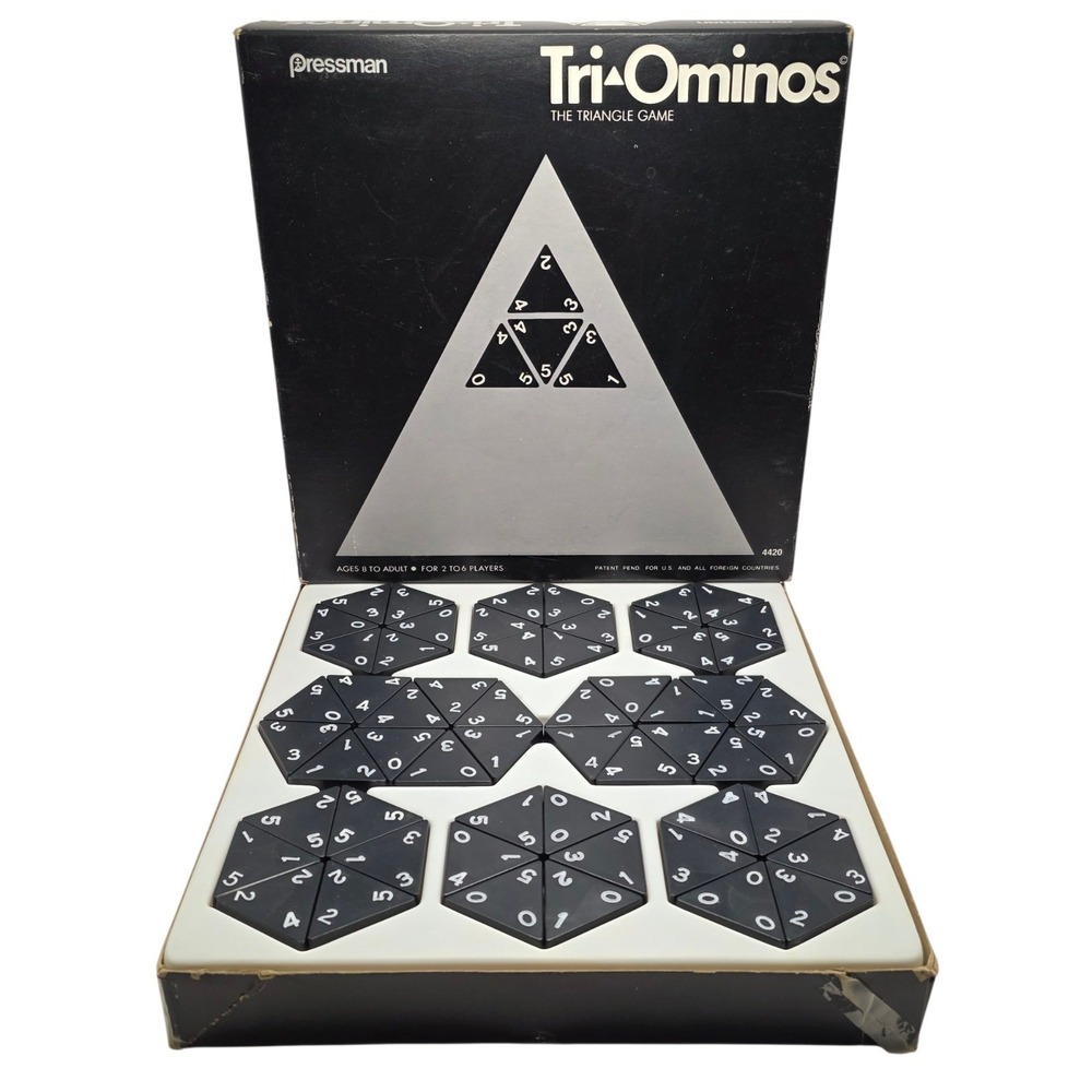 Vintage Pressman Tri-Ominos Game Complete WITH TRAYS 4420